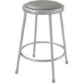 National Public Seating Interion® 24"H Steel Work Stool with Vinyl Seat - Backless - Gray - Pack of 2 INT-6424/2
